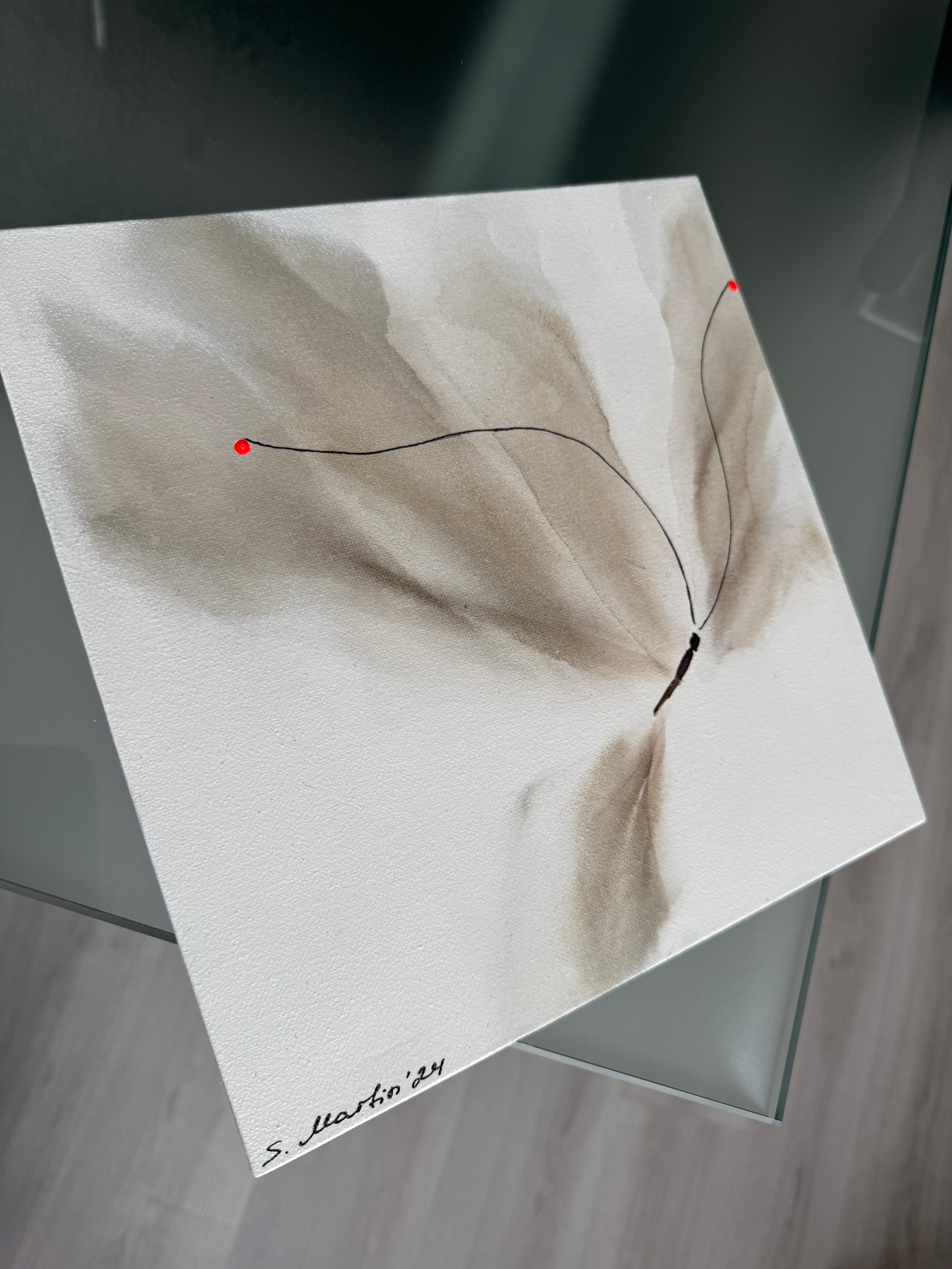DISPERDERE I SOGNI-VIII - Abstract Painting Grigio di Svetlana Martin