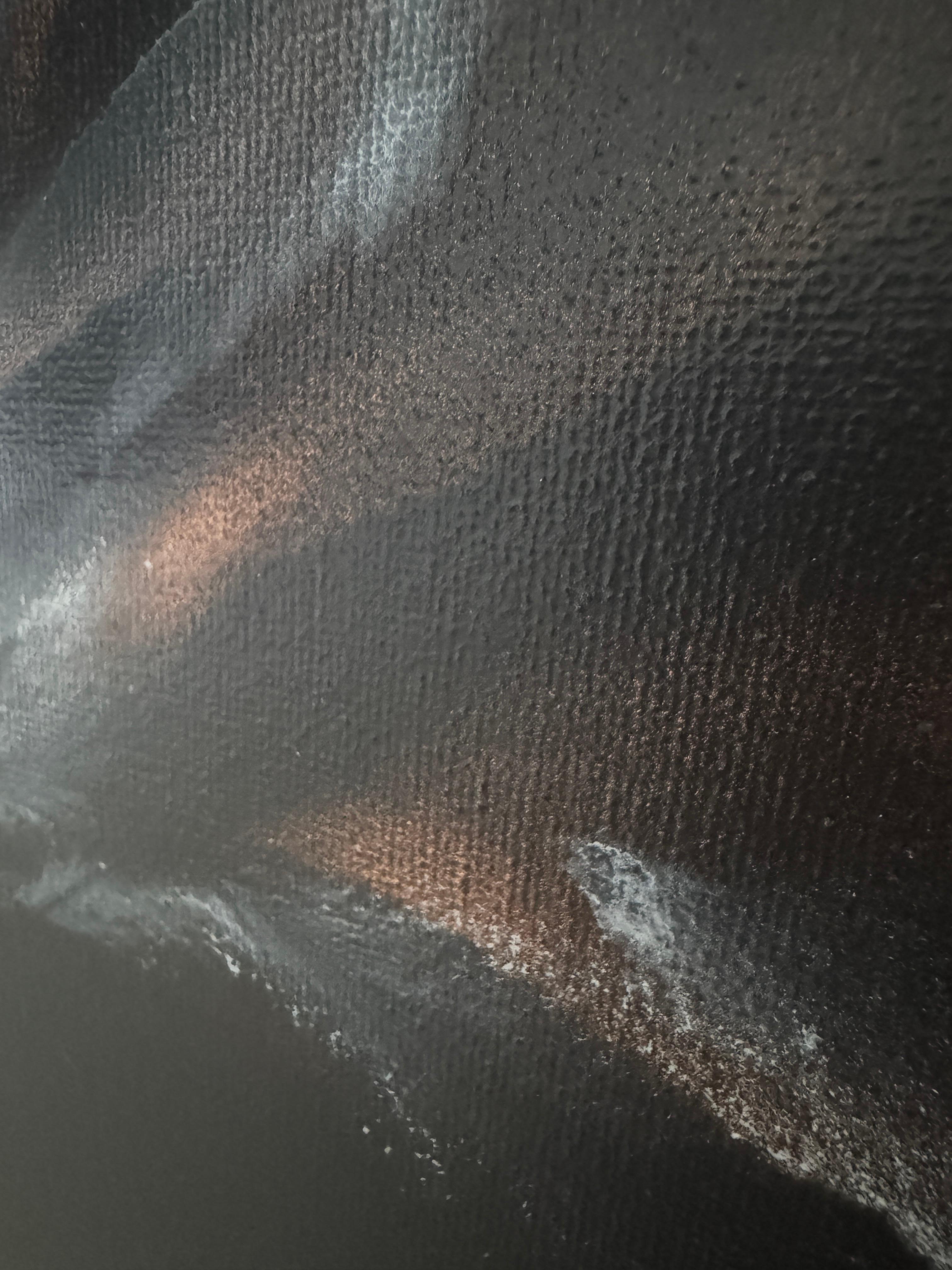 SCATTERING DREAMS-X - Black Abstract Painting by Svetlana Martin