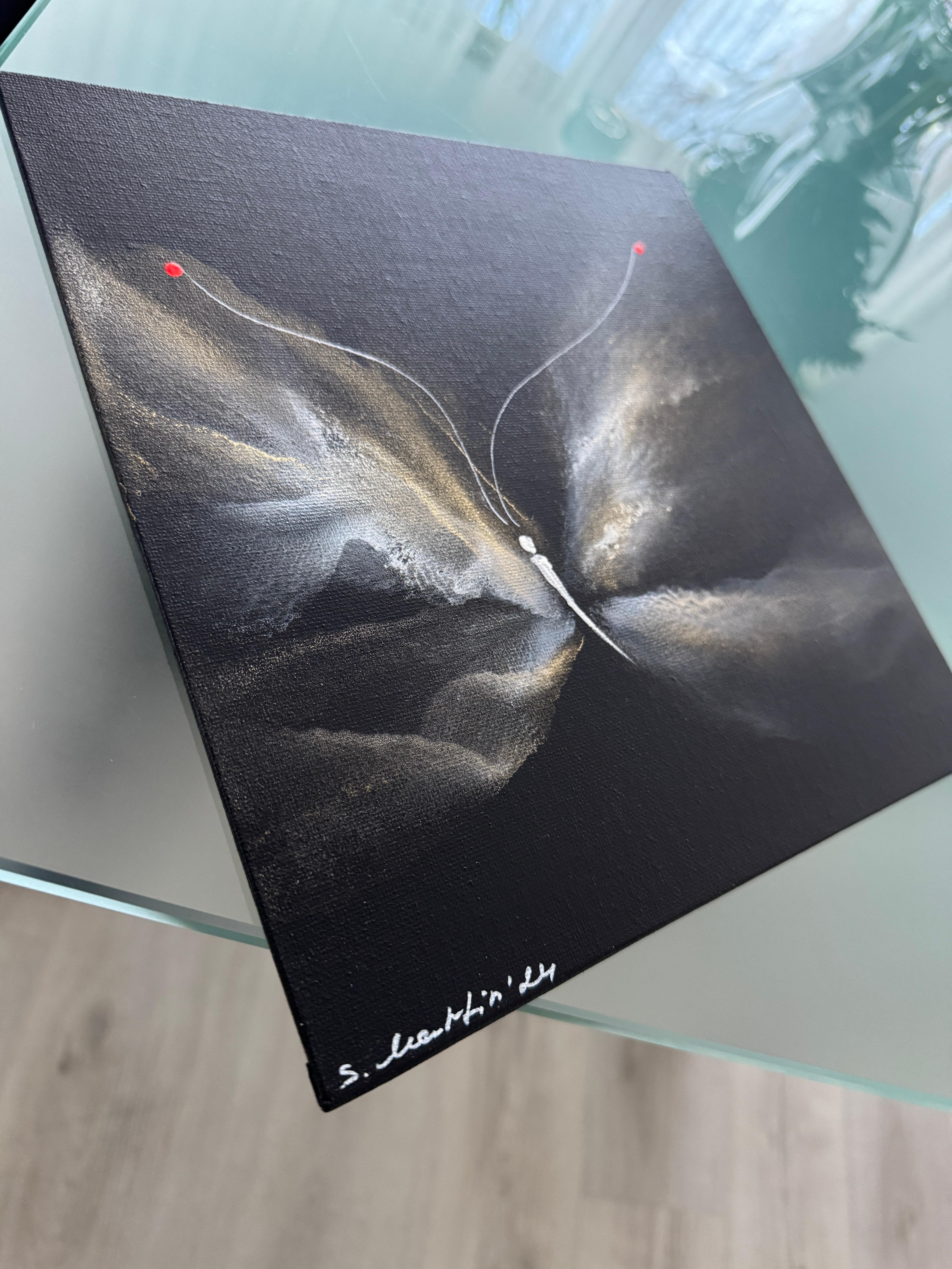 Questa collezione riunisce molti dipinti di piccolo formato, ognuno dei quali è una farfalla unica, particolare e piena di luce interiore. Si librano verso l'alto come leggeri frammenti di sogni, si disperdono per prendere vita nel cuore di chiunque