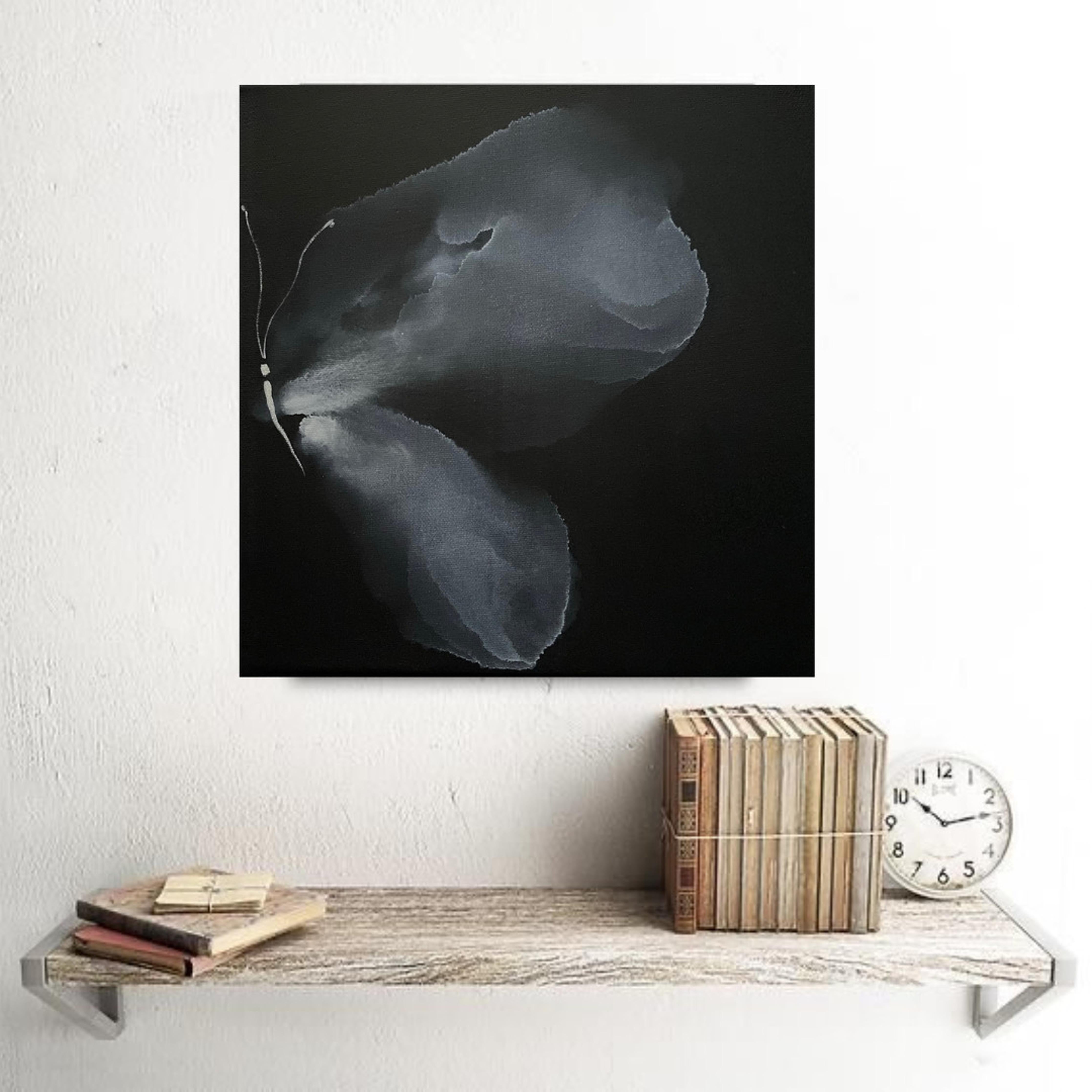 DIE STILLE DER FLUCHT (Schwarz), Abstract Painting, von Svetlana Martin