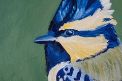 Bird on green background