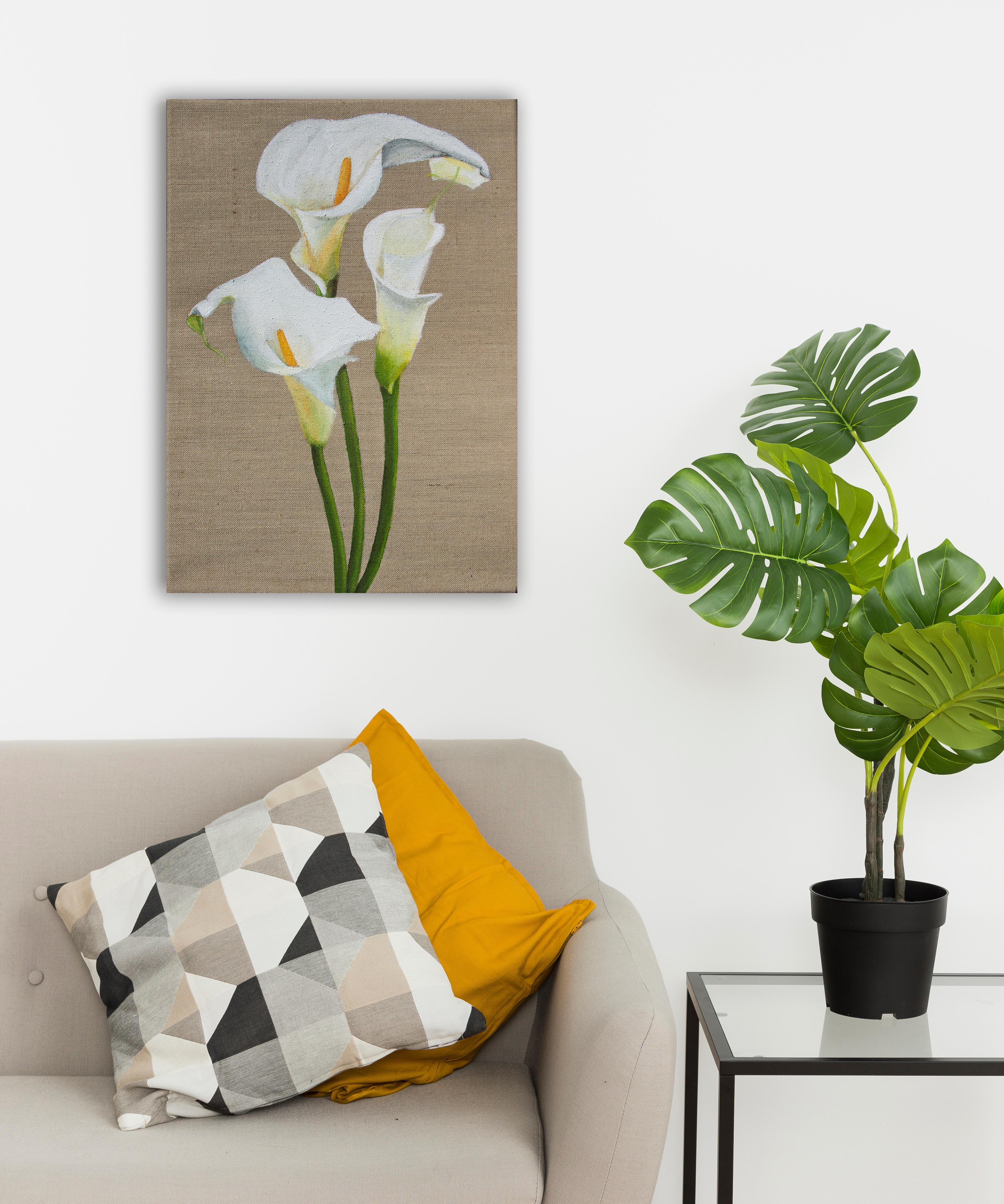 Callas - Brown Interior Painting by Svetlana Saratova