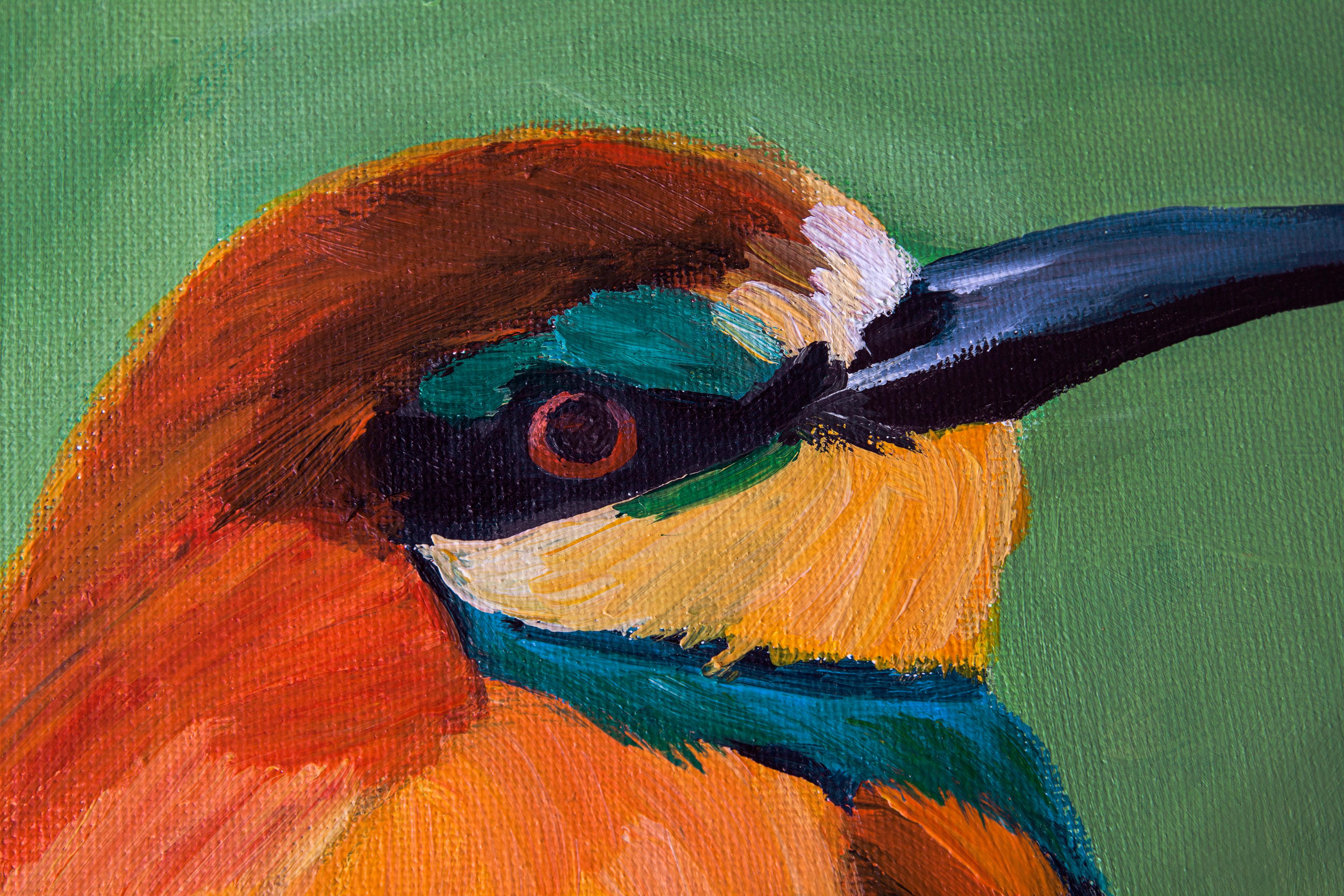 Colored bird - Painting by Svetlana Saratova