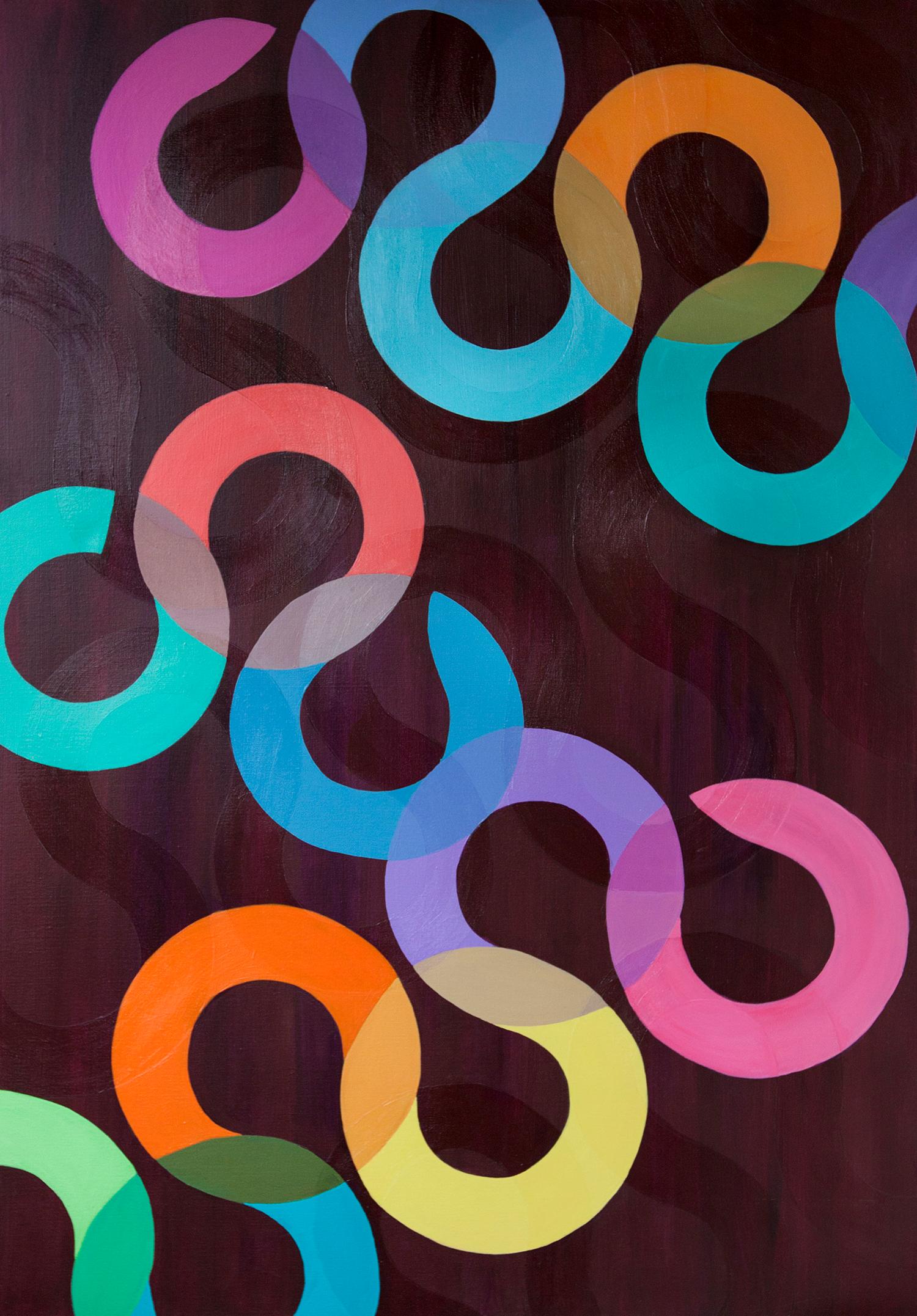Cercles colorés, abstraction