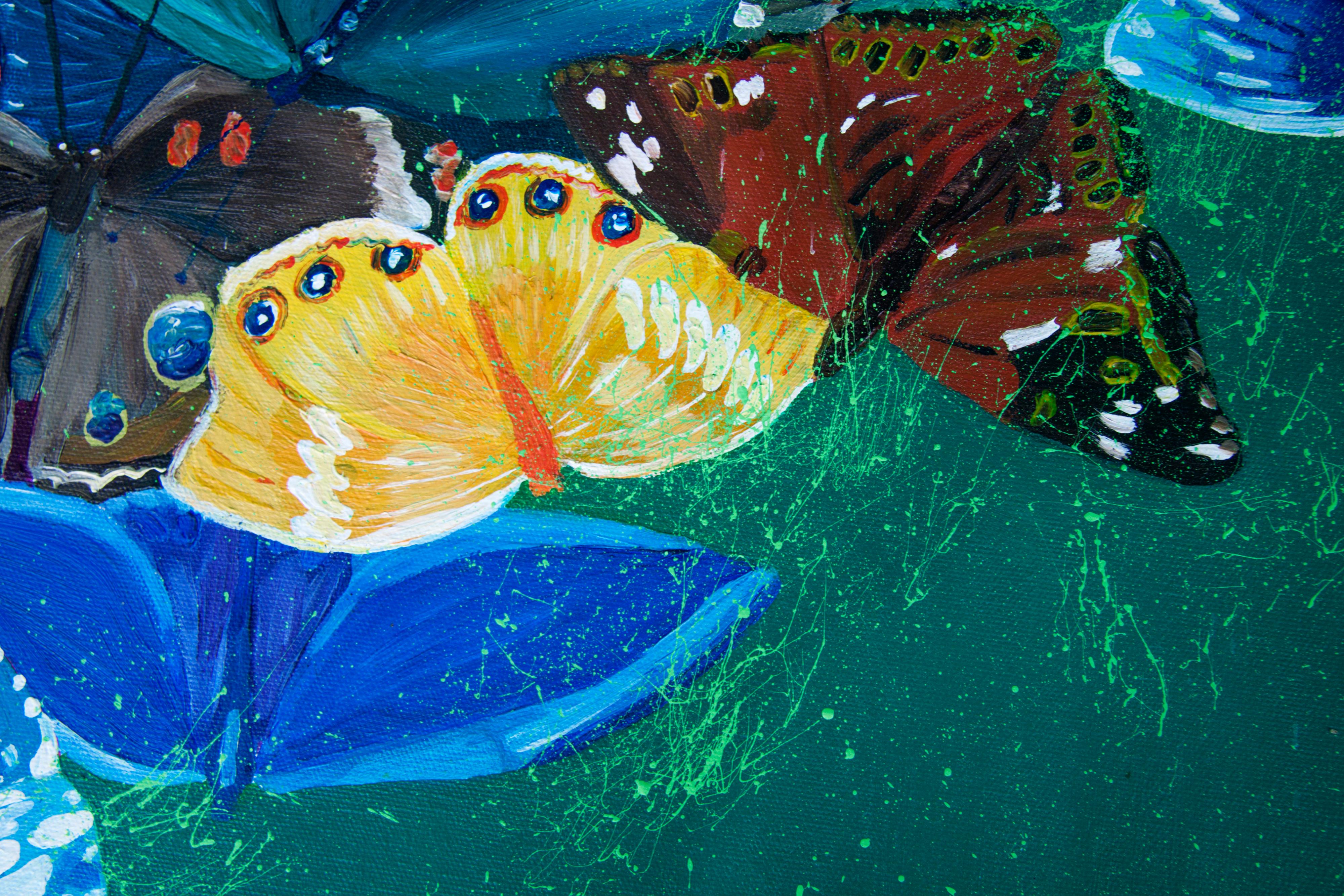 Colorful butterfly - Painting by Svetlana Saratova