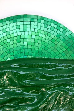Smaragdgrünes Mosaik. 3D strukturiert.