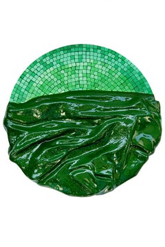 Smaragdgrünes Mosaik. 3D strukturiert.