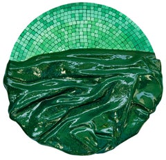Smaragdgrünes Mosaik. 3D strukturiert.