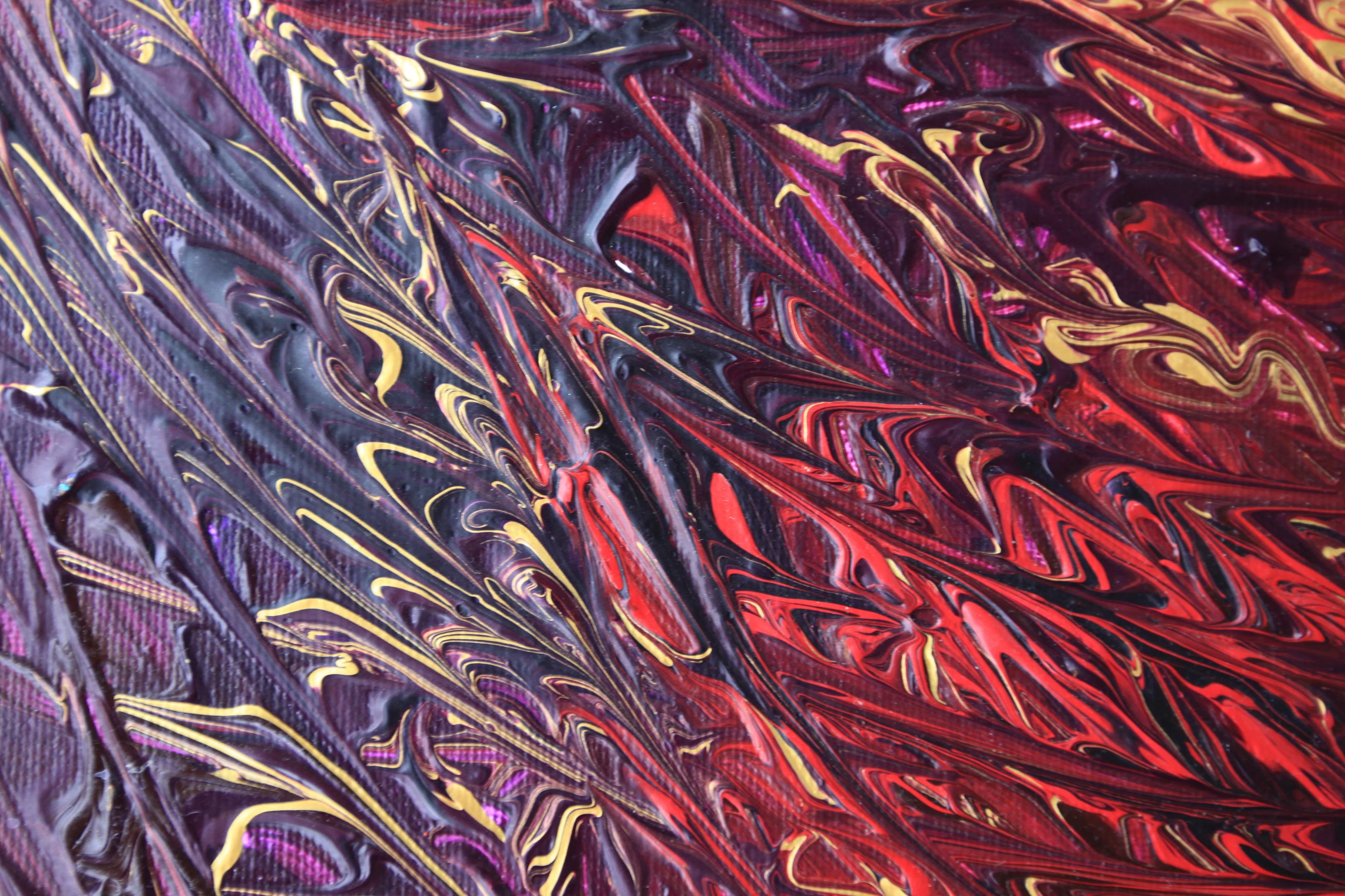 Fuego - Abstract Painting Negro de Svetlana Saratova