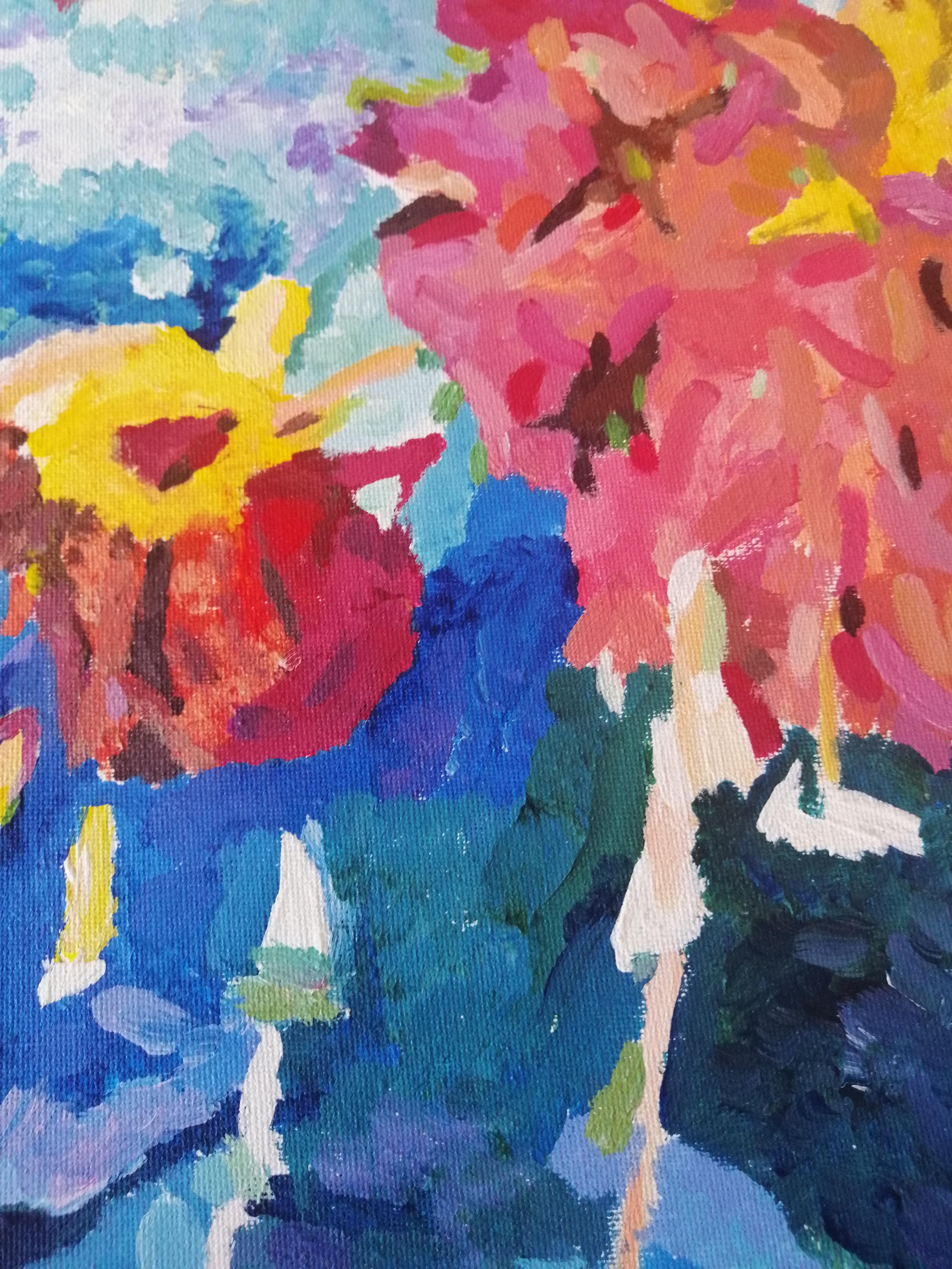 Fuchsia Flowers - Pop Art Painting by Svetlana Saratova