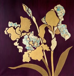 Svetlana Saratova - Golded iris on a purple background Golded iris on a purple background
