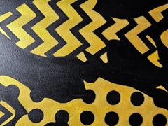 Goldfish on a black background.