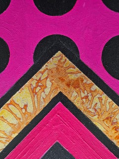 Graphics. Magenta-black-gold