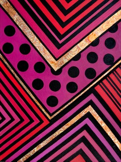 Graphics. Magenta-black-gold