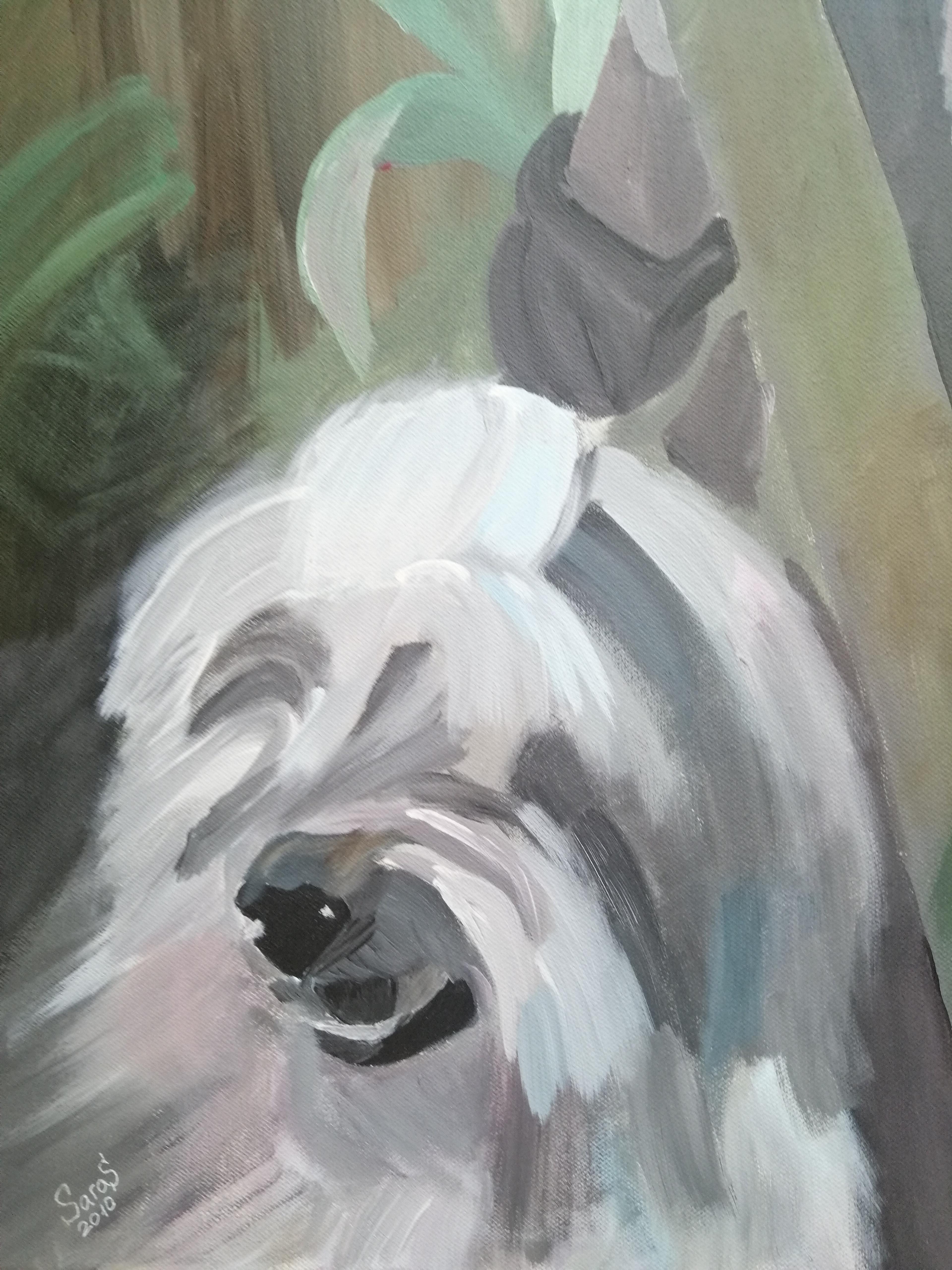 Lady with a dog for a walk - Aesthetic Movement Painting by Svetlana Saratova