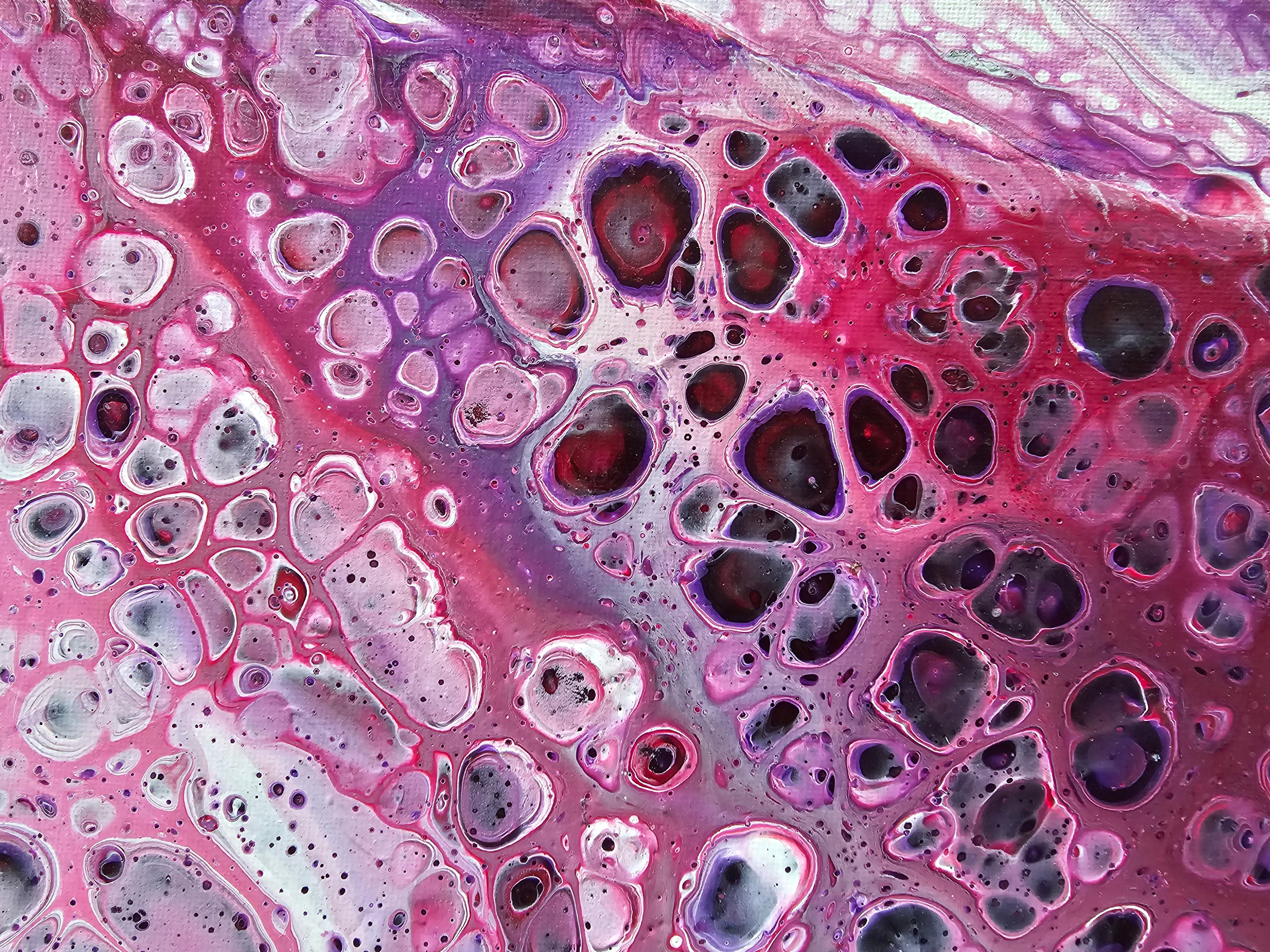 Bolle rosa. Pittura astratta - Abstract Painting Grigio di Svetlana Saratova