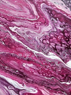 Pink overflow. Abstract painting