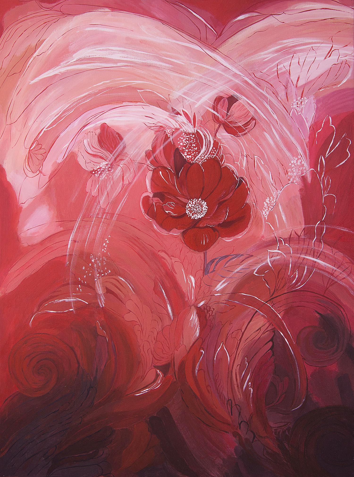 Red abstract flower