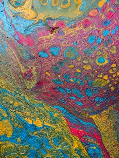 Astrazione rotonda, madreperla blu