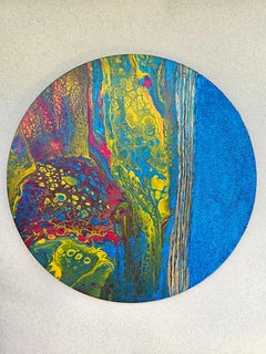 Astrazione rotonda, madreperla blu