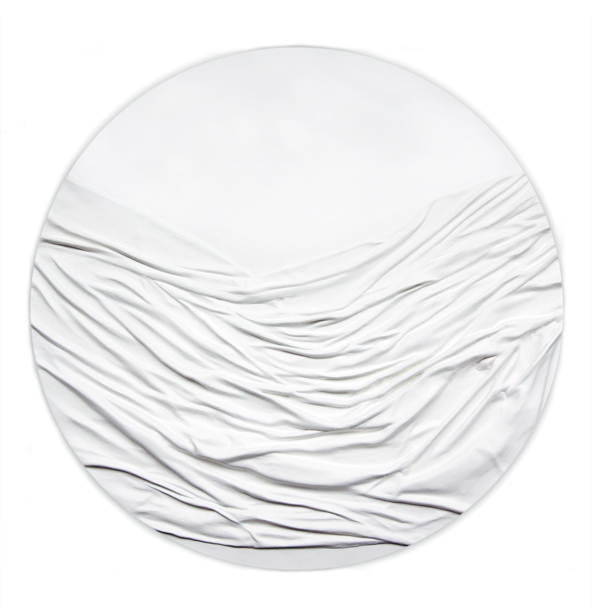 Sculpted white folds. 3D texture