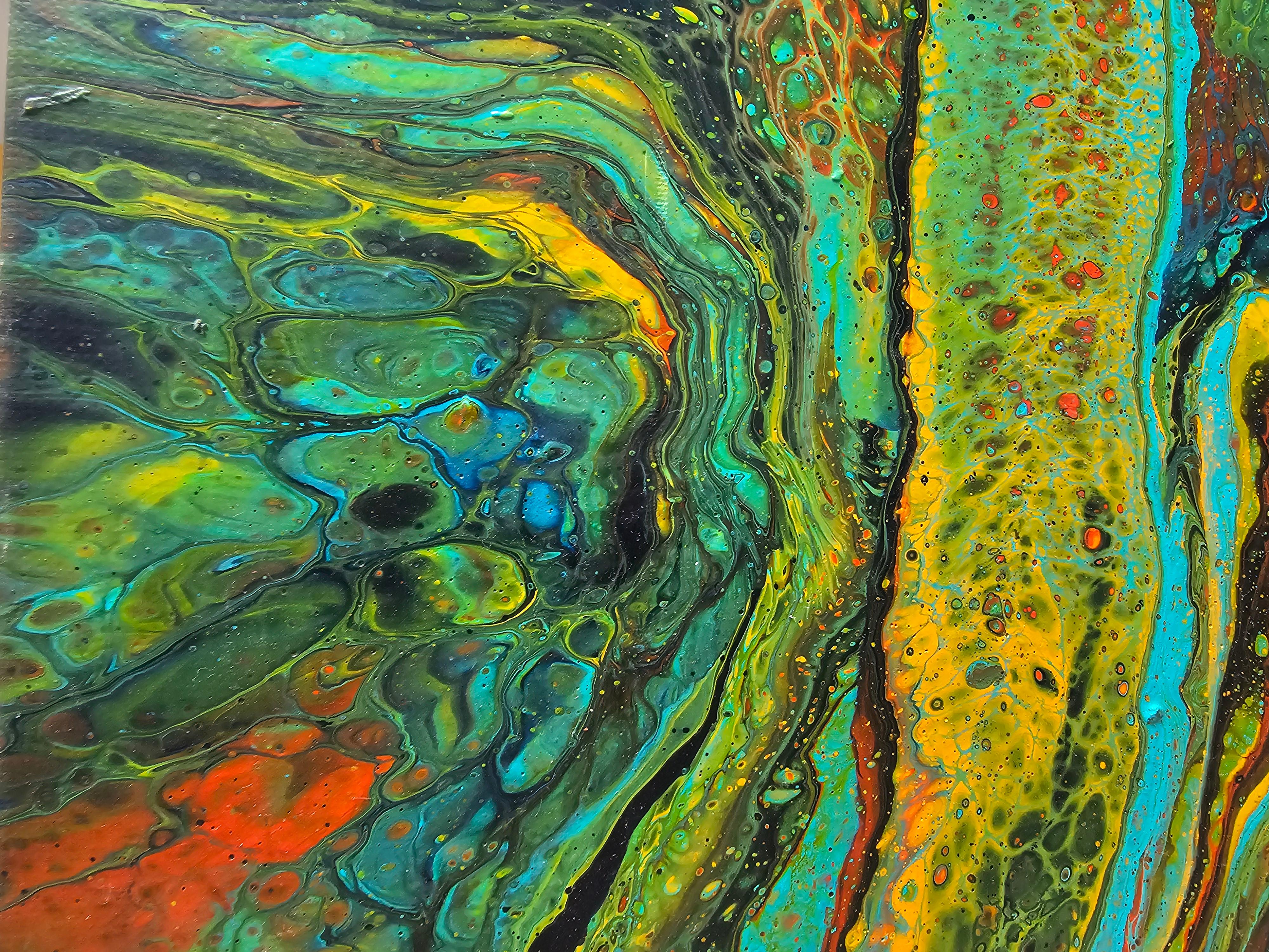 Onda marina e sole. Pittura astratta - Abstract Painting Grigio di Svetlana Saratova