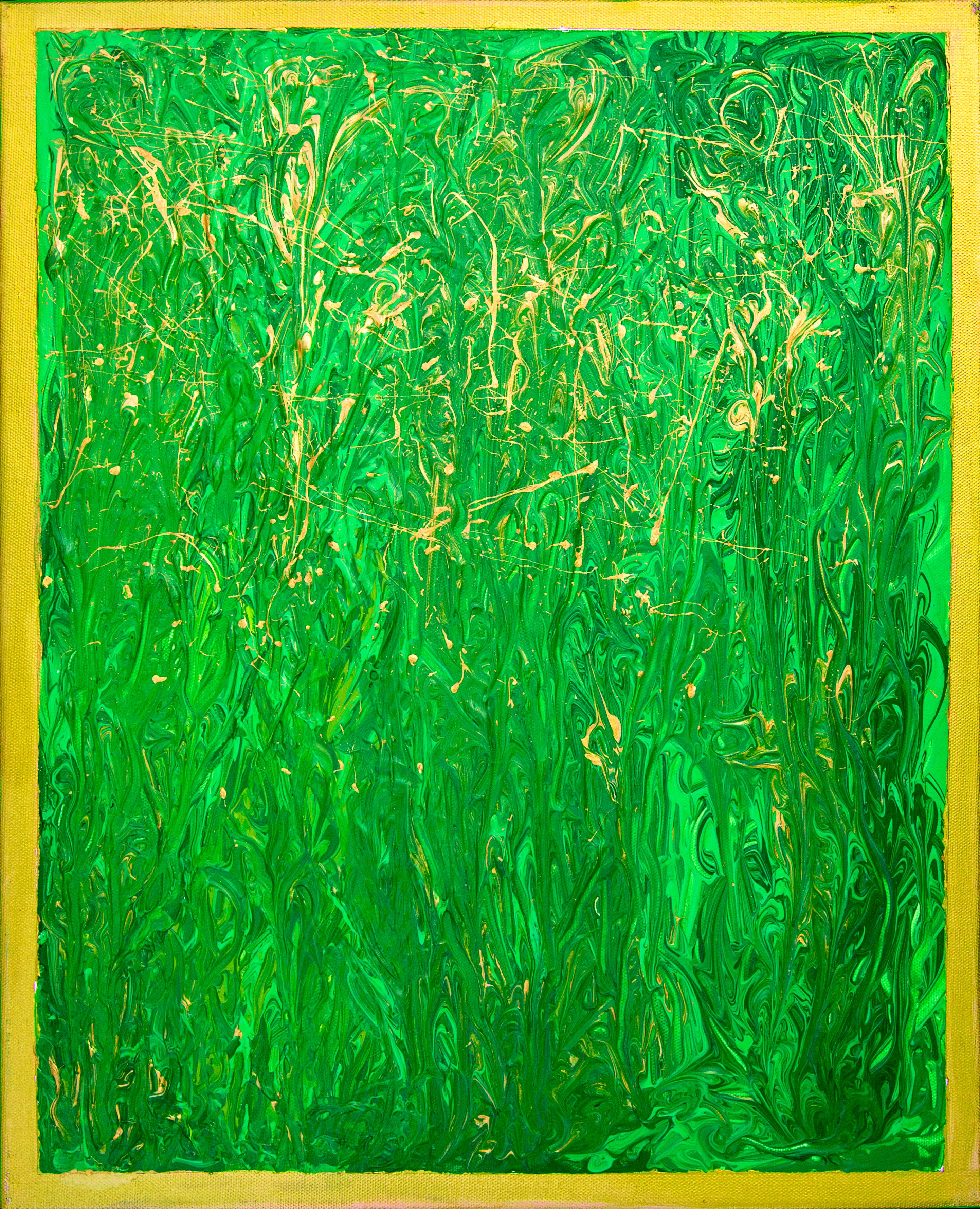 Primavera, abstracto. - Abstract Painting Verde de Svetlana Saratova