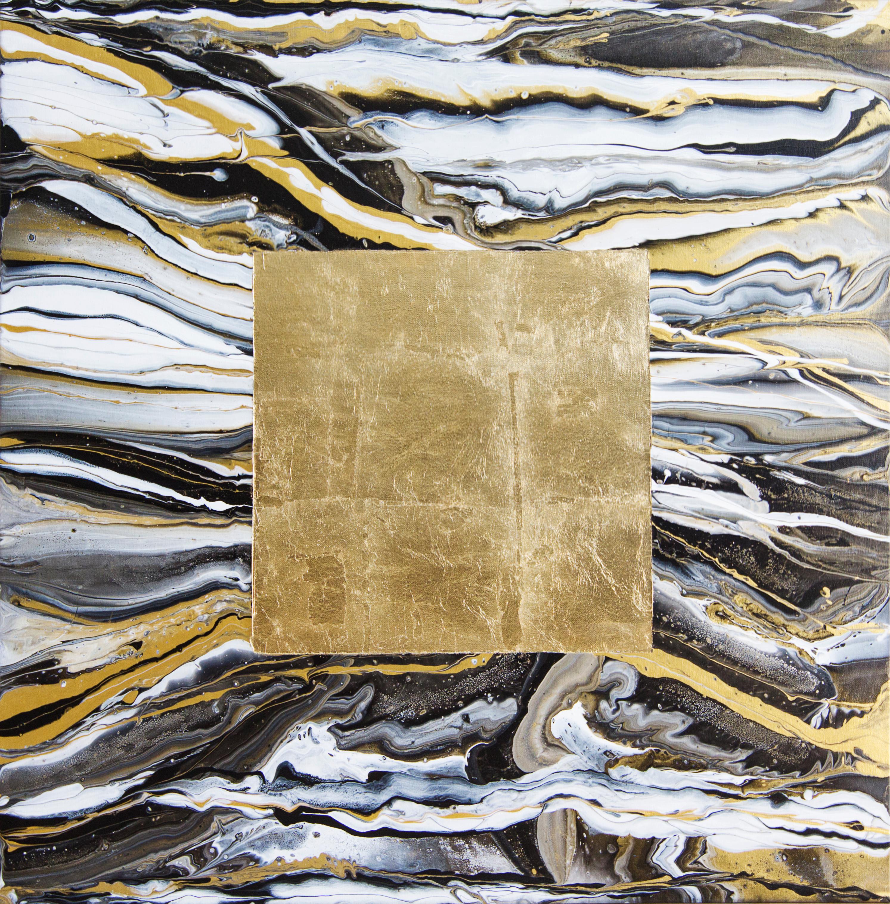 Svetlana Saratova Abstract Painting - Square in square 4