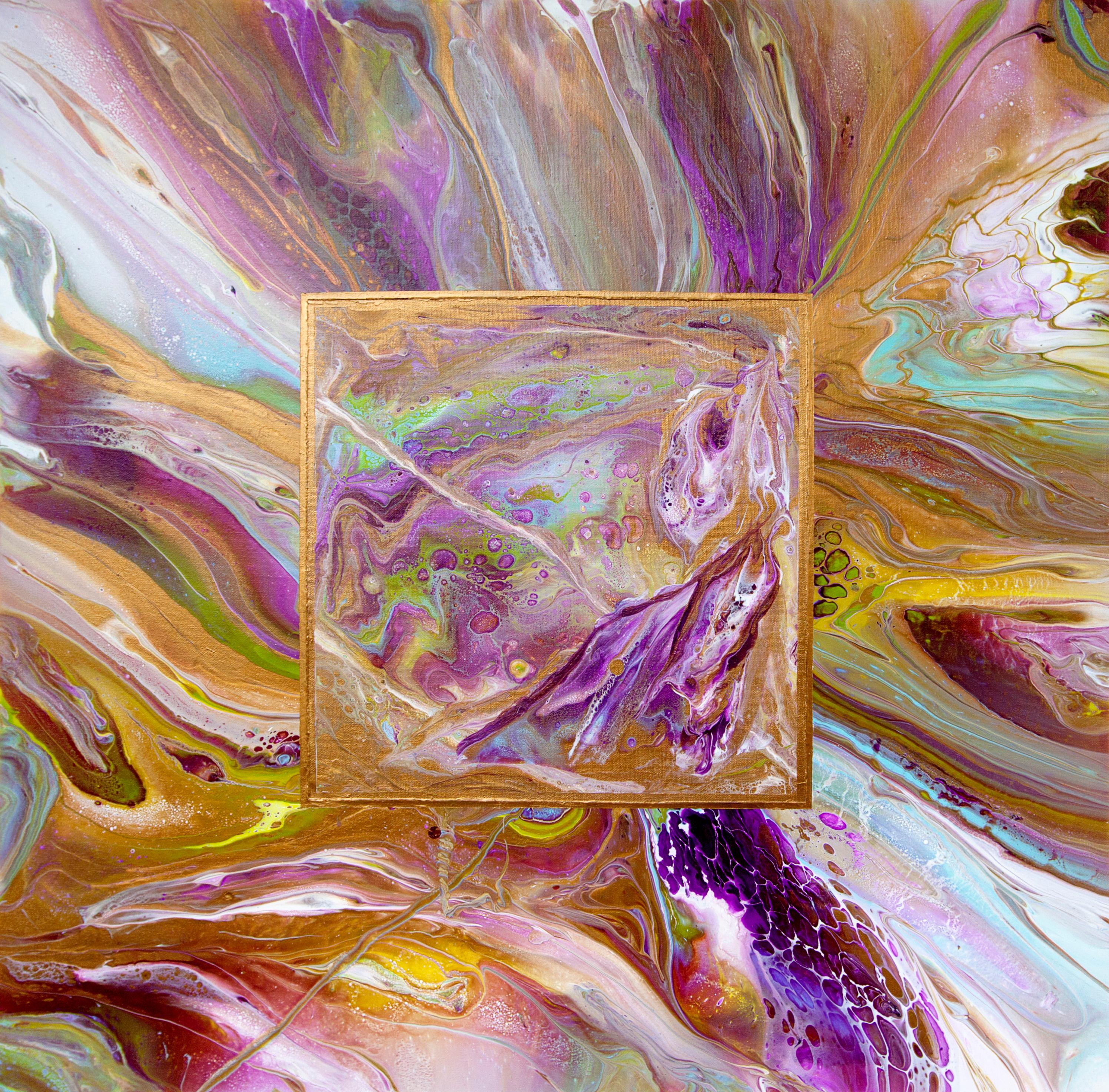 Svetlana Saratova Abstract Painting - Square in square 5