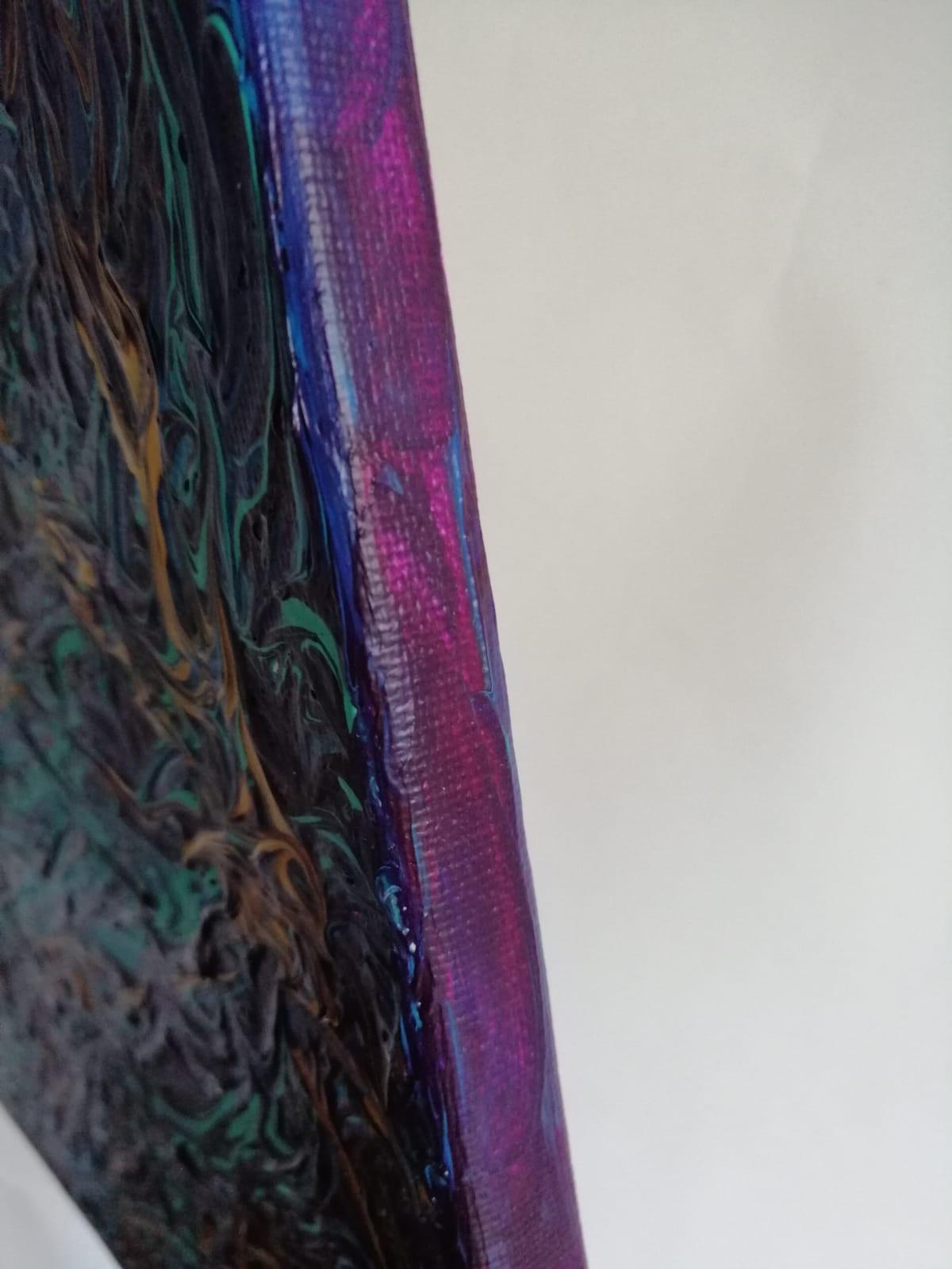 Cielo stellato. Pittura astratta - Landscape Painting Viola di Svetlana Saratova