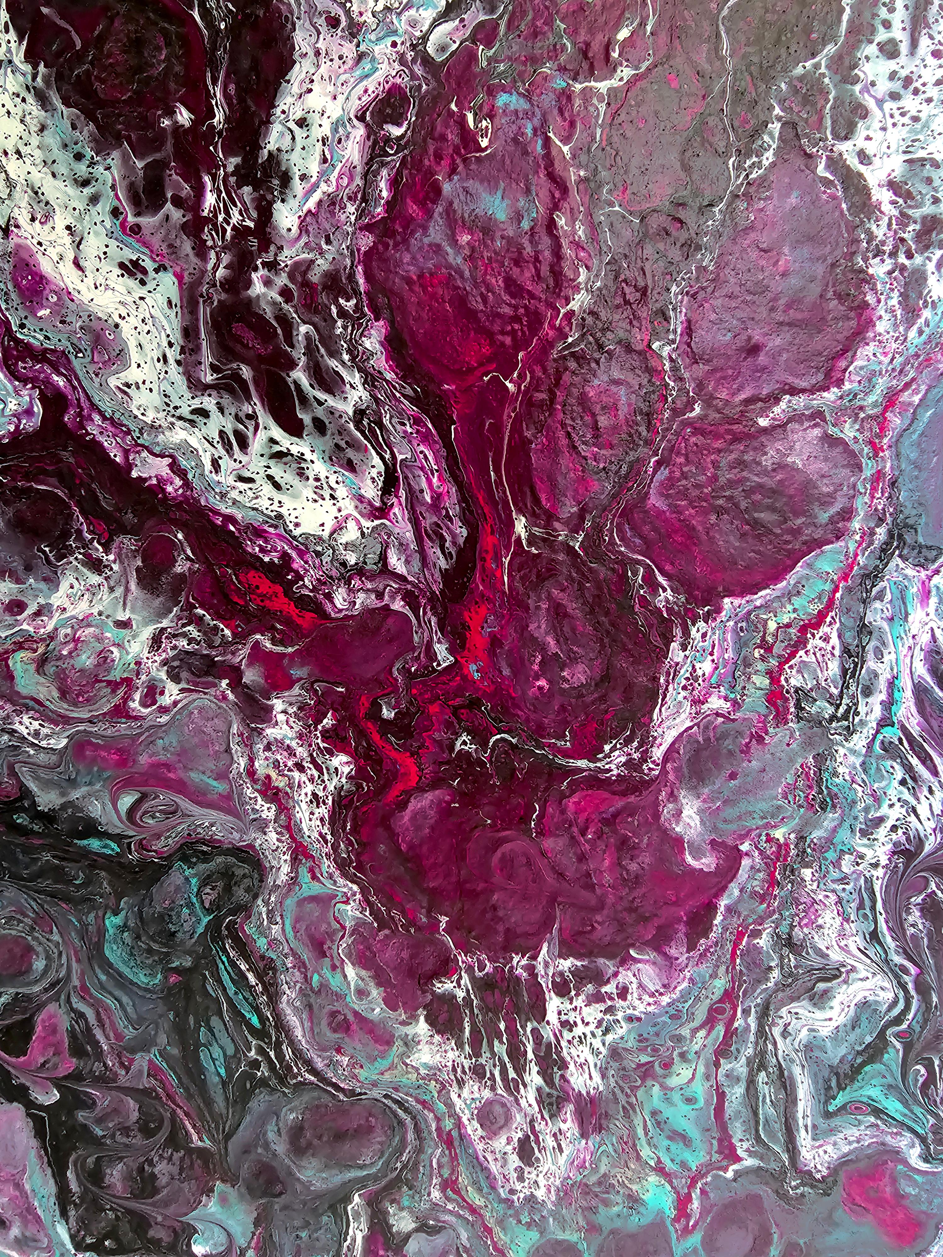 Domare il vulcano. Pittura astratta - Abstract Painting Nero di Svetlana Saratova