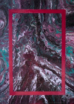 Taming the volcano. Abstract painting