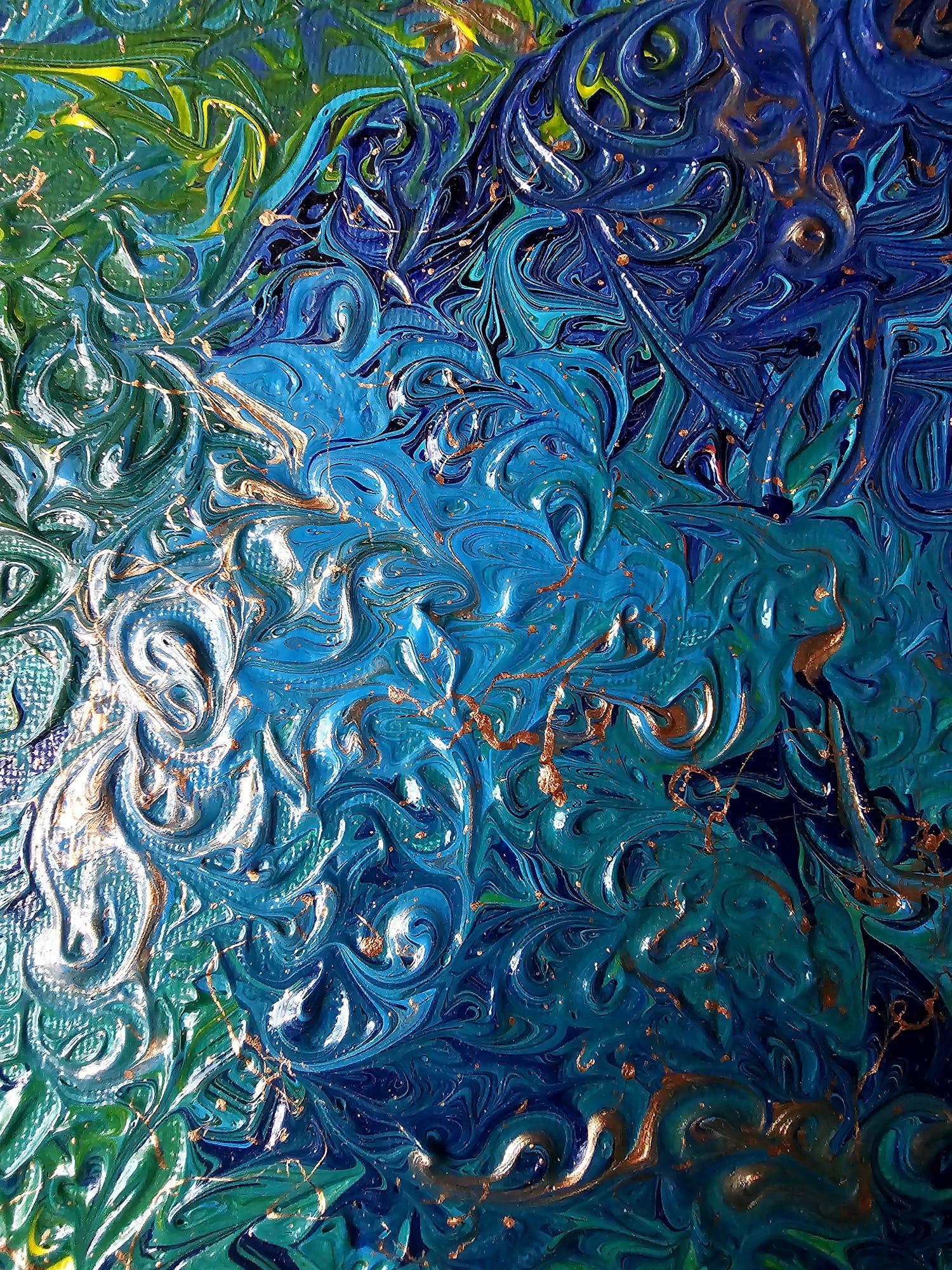 Monde sous-marin. Peinture abstraite en vente 1