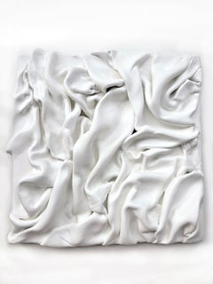 Weiße Falten 8. 3D-Abstraktion.