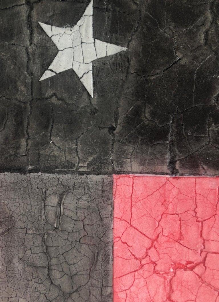 Amerikanische Flagge Amerikanische Flagge Rosa Grau Weiß Großes Original Modernes zeitgenössisches Gemälde 48x72 1