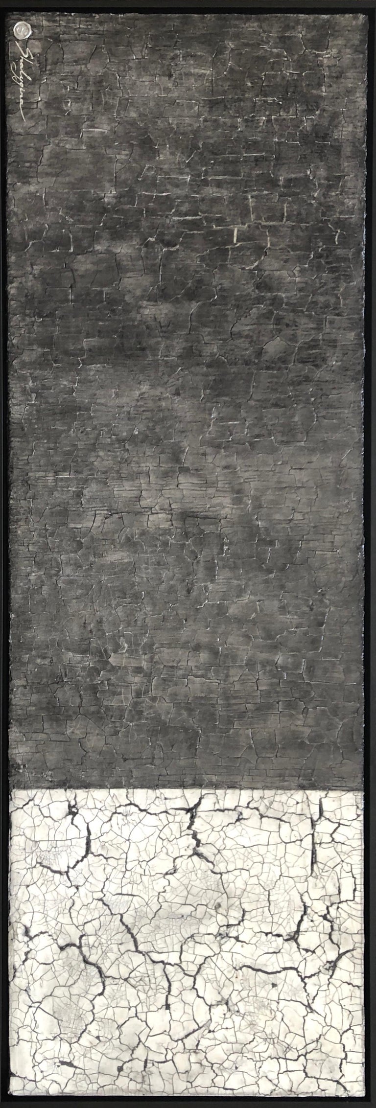 Svetlana Shalygina Black White Original Minimalist Contemporary Mixed Media Abstract 60x20 Framed For Sale At 1stdibs