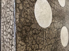Cream Beige Taupe Polka Dot Geometric Texture Large Abstract 48"x60" Diptych