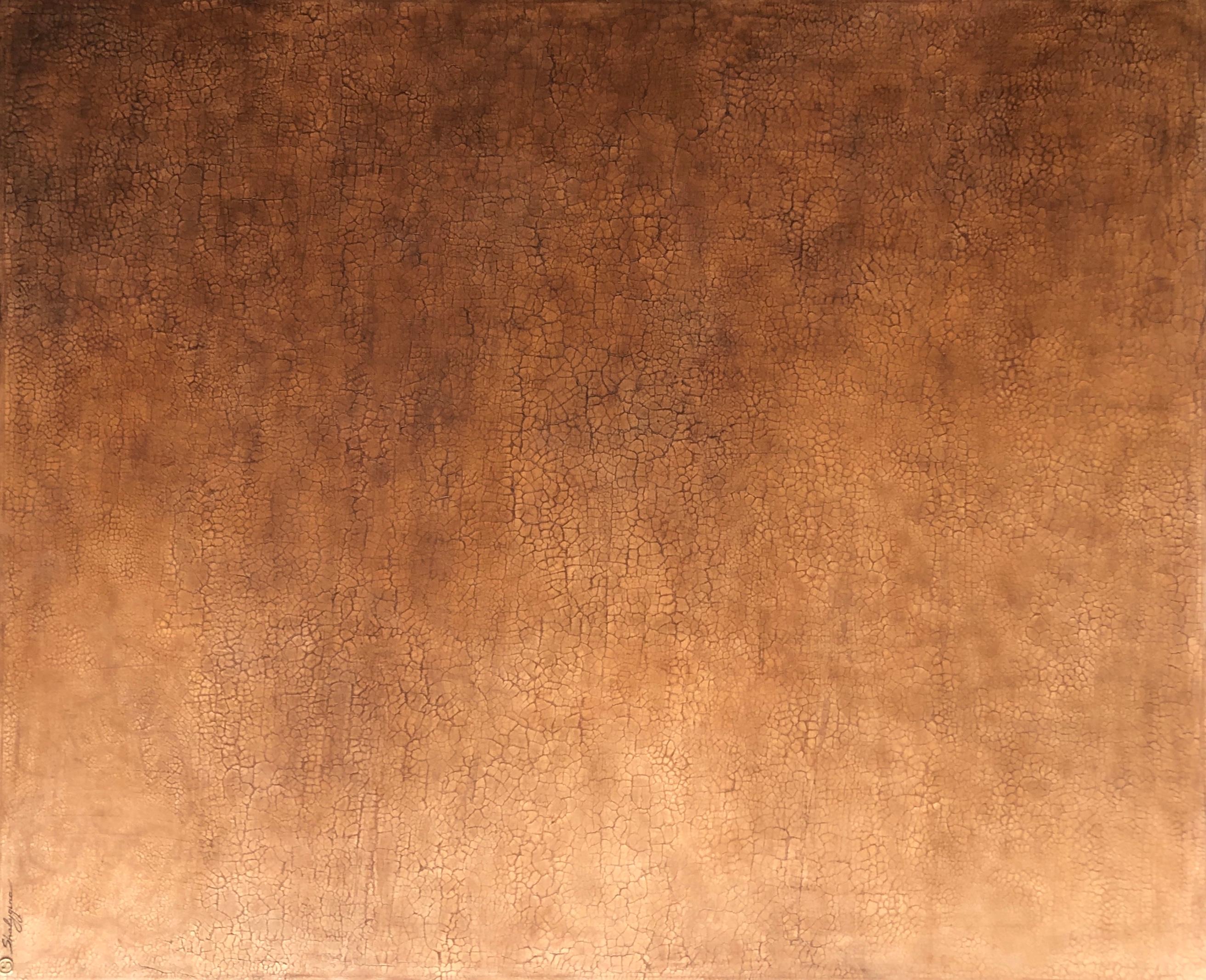 Burnt Orange Minimalist Monochrome Textured Contemporary Abstract Painting 59x72