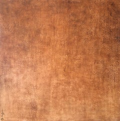 Burnt Orange Monochrome Minimalist Large Textured Abstract Painting 48x48