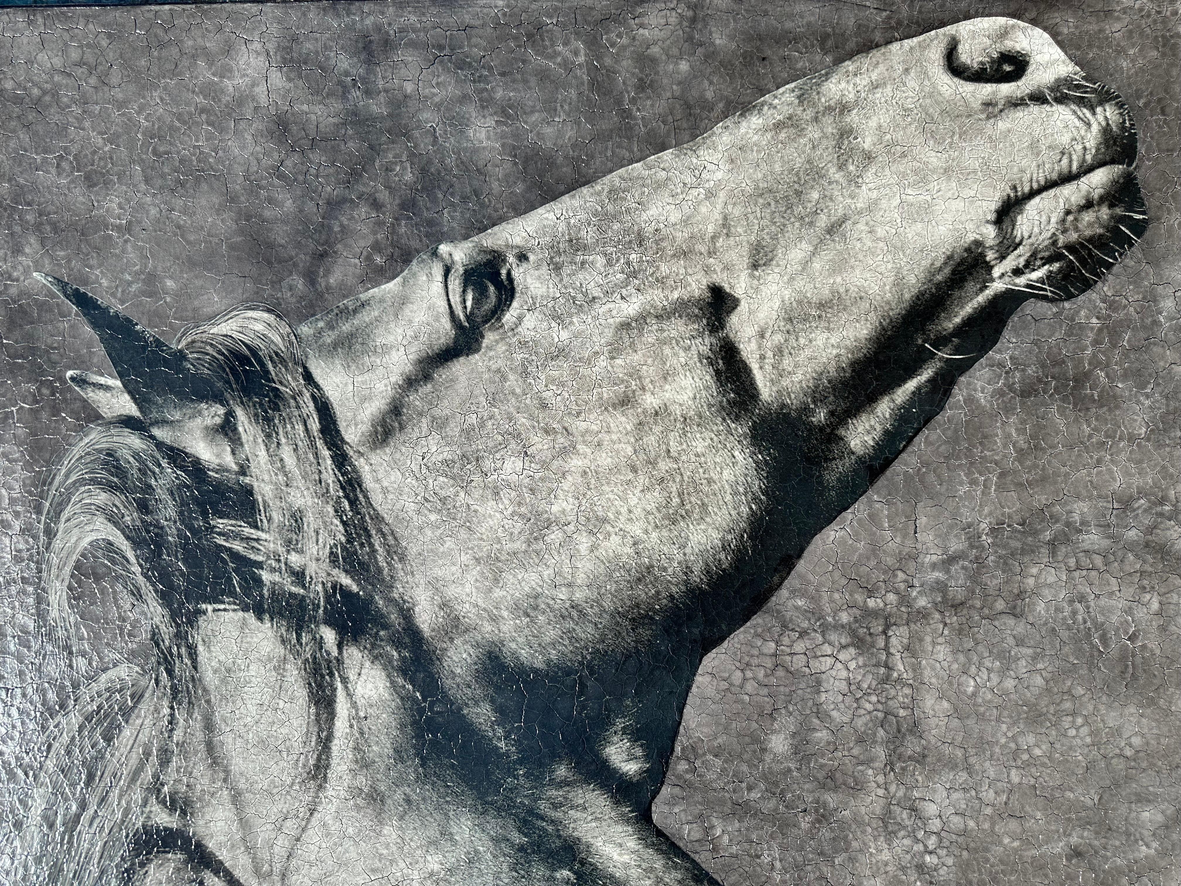 Confident, Curious & Playful (original large scale horse painting) For Sale 1