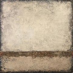 Contemporary abstract natural minimalist original textured mixed media two tone