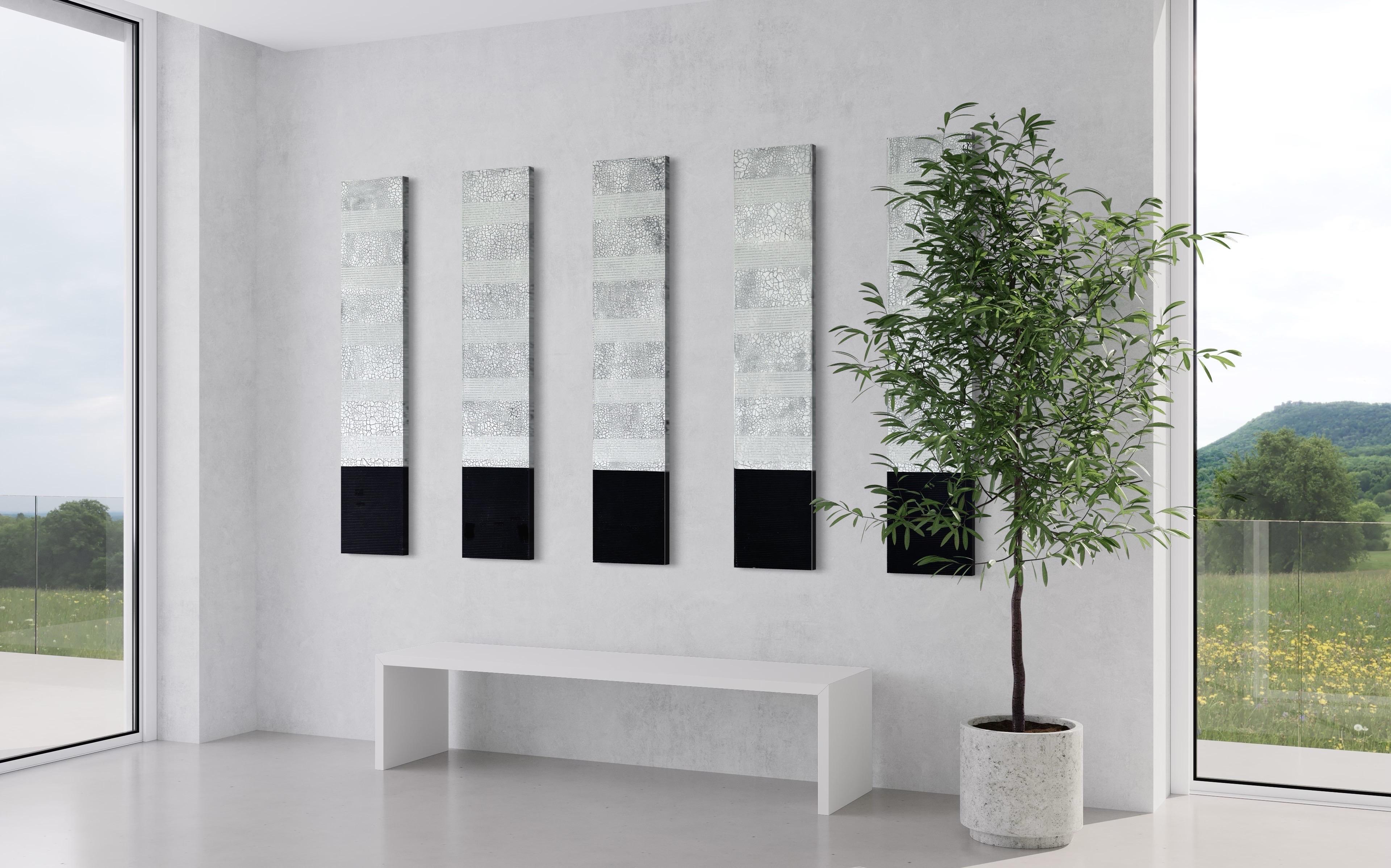 Contemporary Abstract Texture Black and White Painting For Sale 9