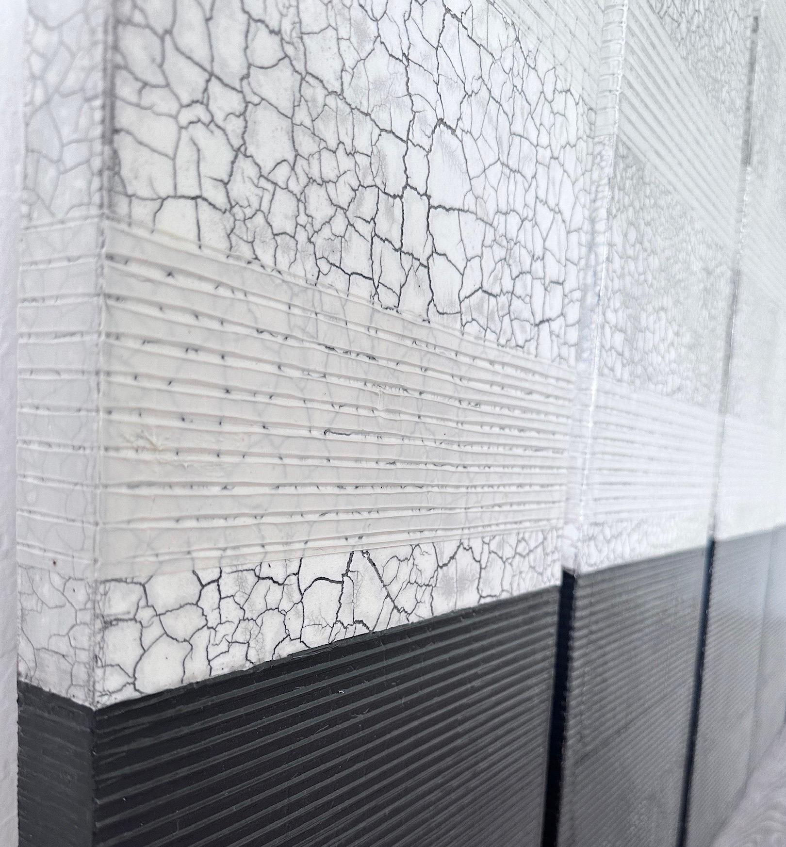 Contemporary Abstract Texture Black and White Painting For Sale 1