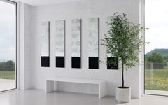 Pintura Contemporánea Abstracta Textura Blanco y Negro