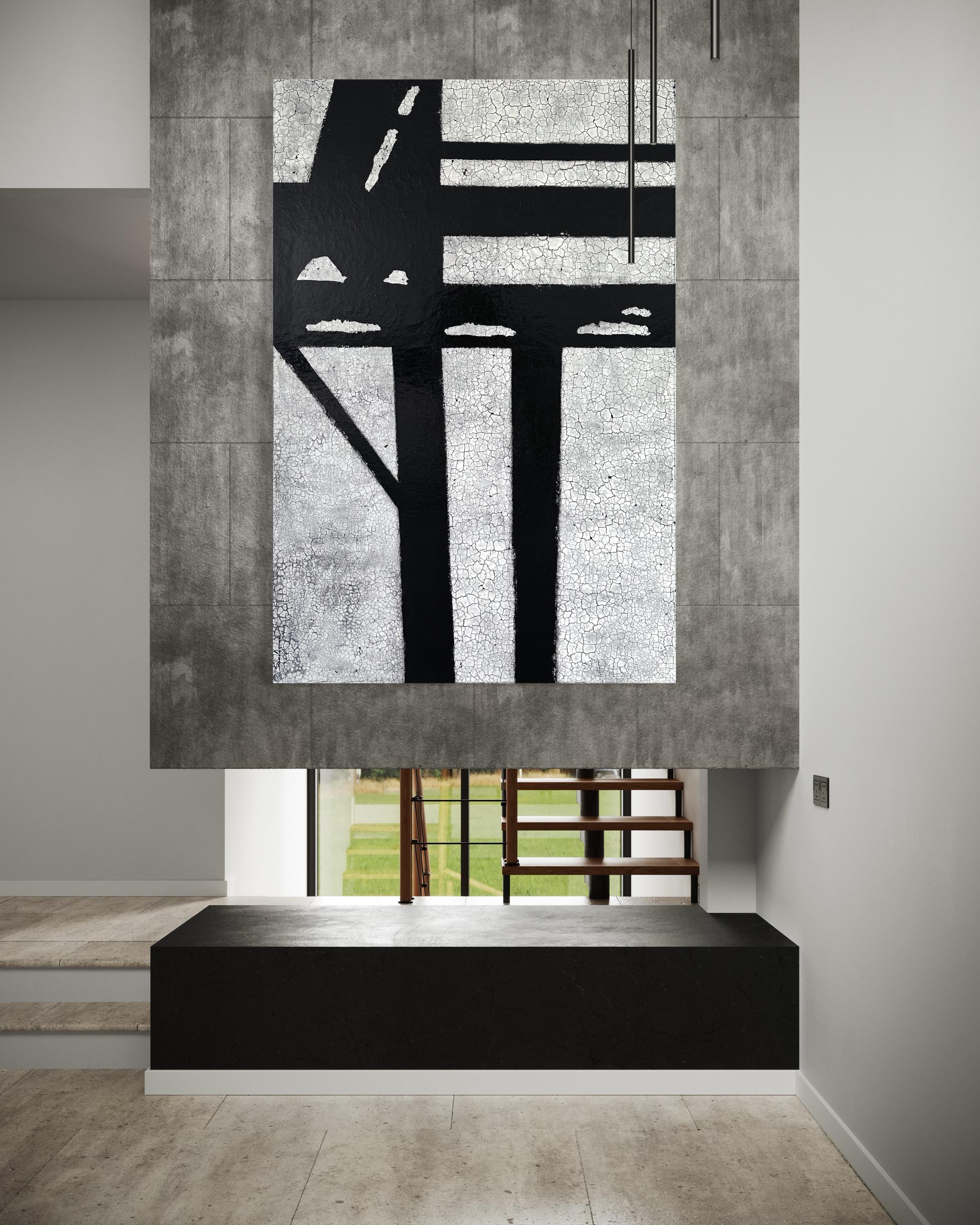 Pittura contemporanea minimalista astratta con texture su larga scala in vendita 3