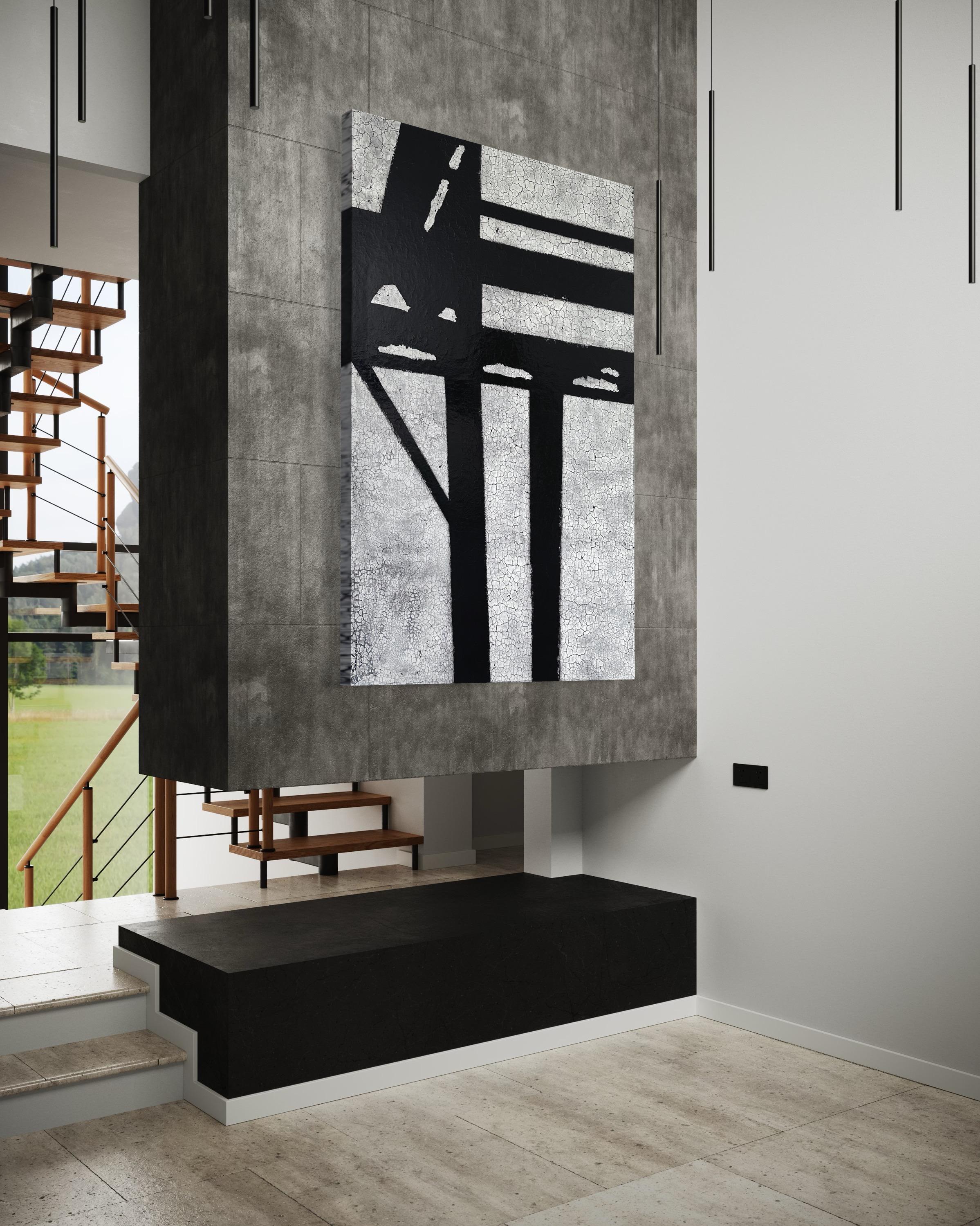 Pittura contemporanea minimalista astratta con texture su larga scala in vendita 4