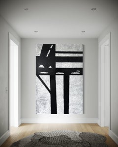 Pintura contemporánea minimalista abstracta texturizada a gran escala