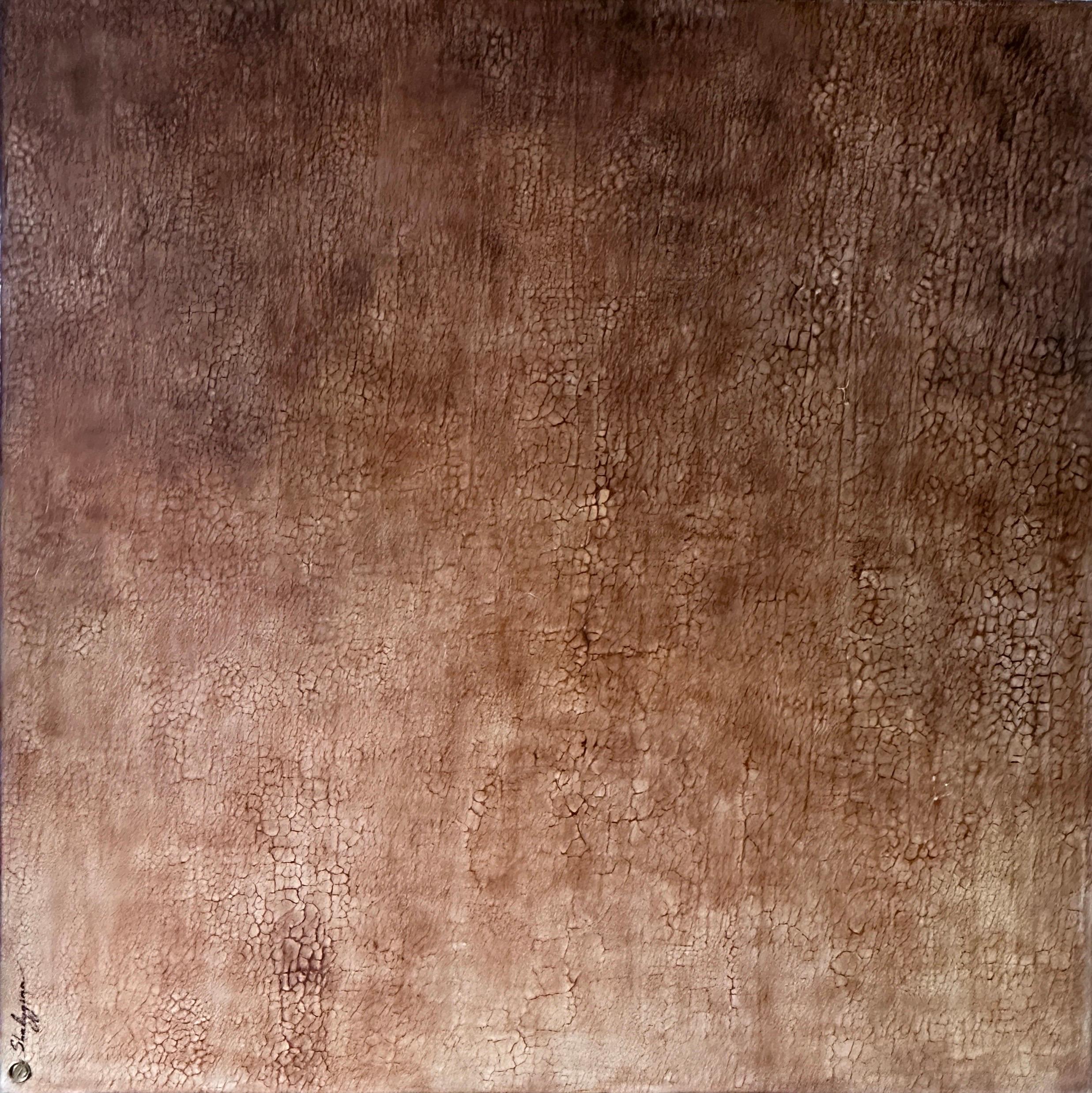 Pintura Textura Abstracta Original Contemporánea Naranja Quemado - Mixed Media Art Contemporáneo de Svetlana Shalygina