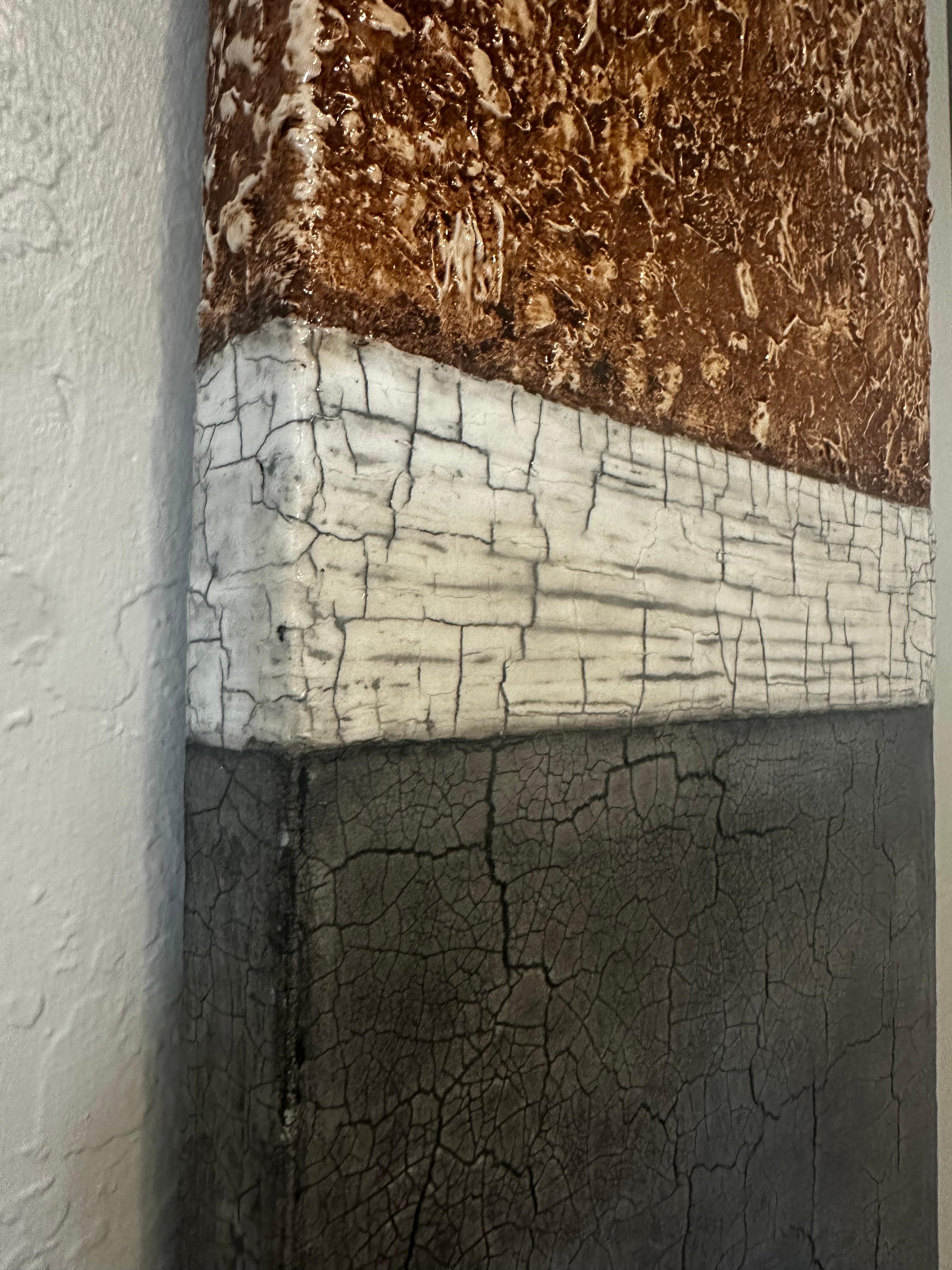 Contemporary texturierte abstrakte Original-Mischtechnik-Gemälde, minimalistisch im Angebot 2