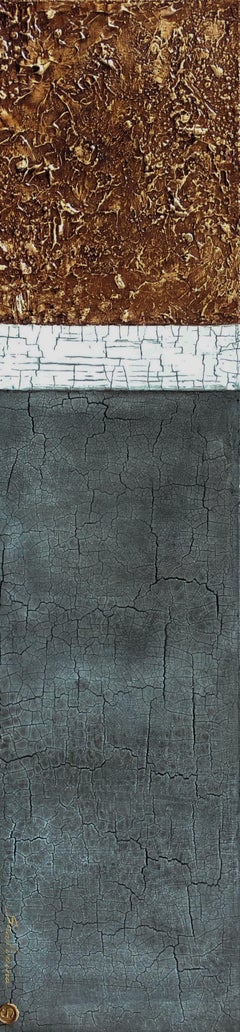 Pintura original abstracta contemporánea de textura mixta, minimalista